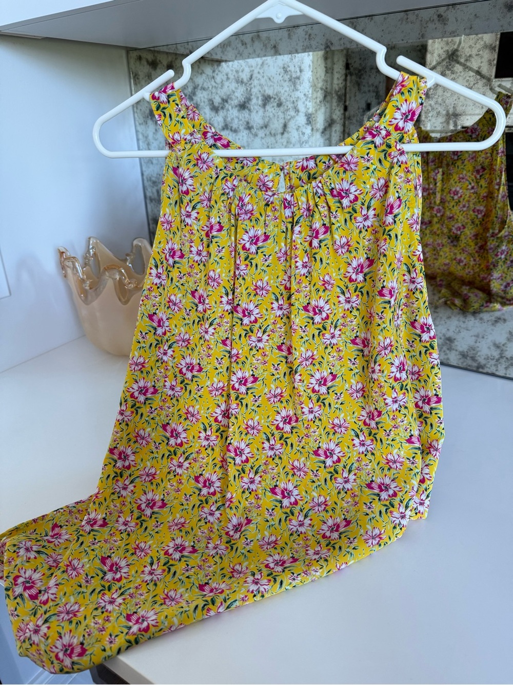 Roller Rabbit Yellow Floral Camisole with Pink & White Blooms